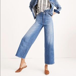 Madewell Wide Leg Crop Jeans in Finney Wash